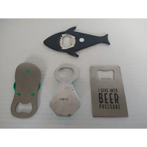 Lot of 4 Bottle Openers collection advertising garage beach bar cave fun - Picture 2 of 5